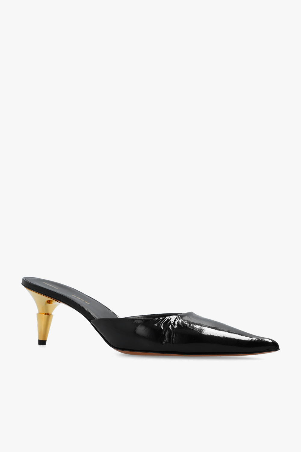 Black Spike heeled mules in leather Proenza Schouler Vitkac GB